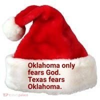 Oklahoma Only Fears God Texas Fears Oklahoma Santa Hat thumb 0