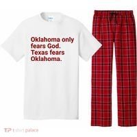 Oklahoma Only Fears God Texas Fears Oklahoma Pajama Set thumb 0
