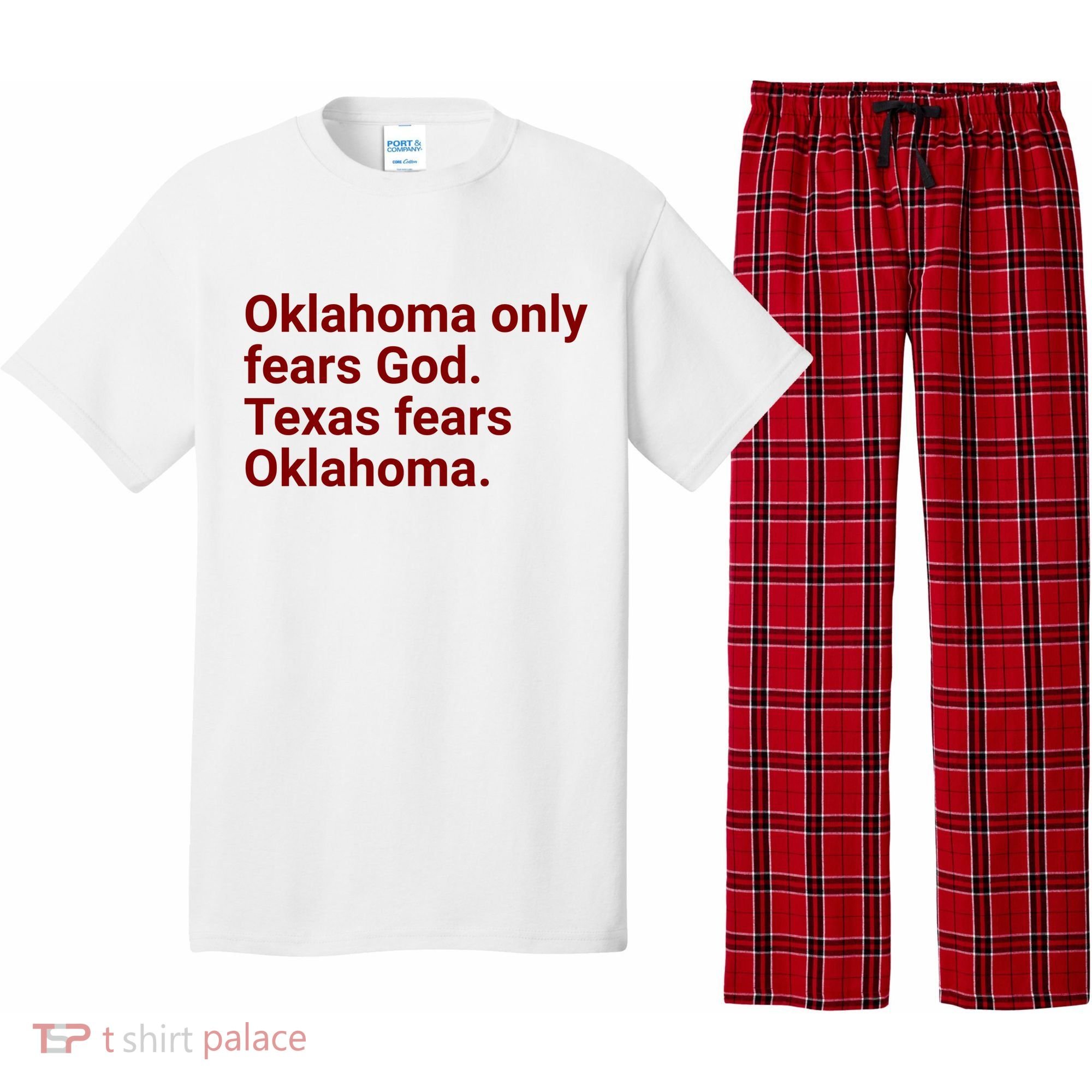 Oklahoma Only Fears God Texas Fears Oklahoma Pajama Set