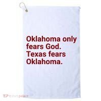Oklahoma Only Fears God Texas Fears Oklahoma Golf Towel thumb 0