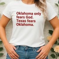 Oklahoma Only Fears God Texas Fears Oklahoma Women's T-Shirt thumb 2