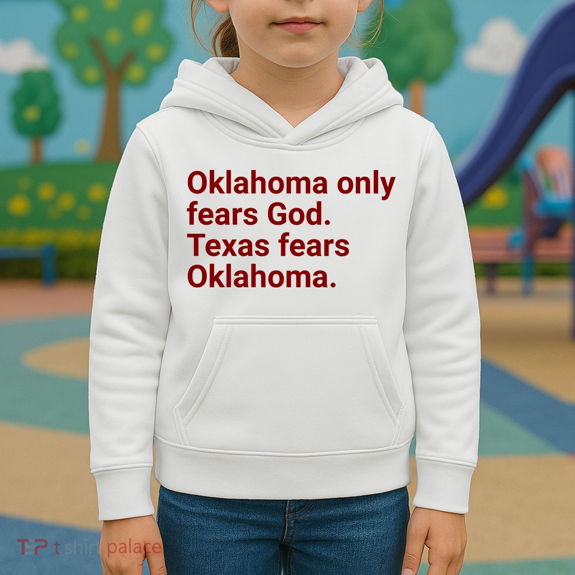 Oklahoma Only Fears God Texas Fears Oklahoma Kids Hoodie
