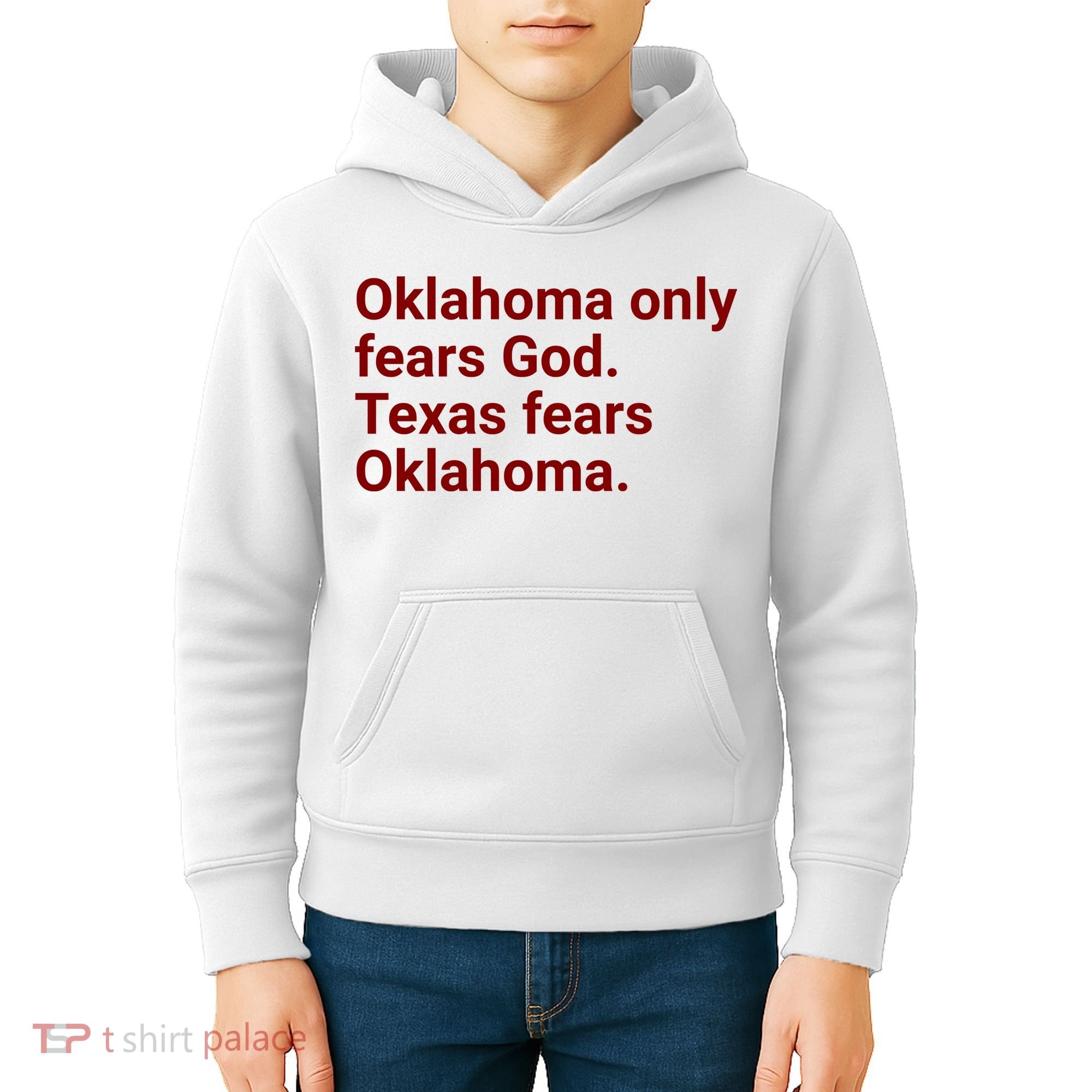 Oklahoma Only Fears God Texas Fears Oklahoma Kids Hoodie