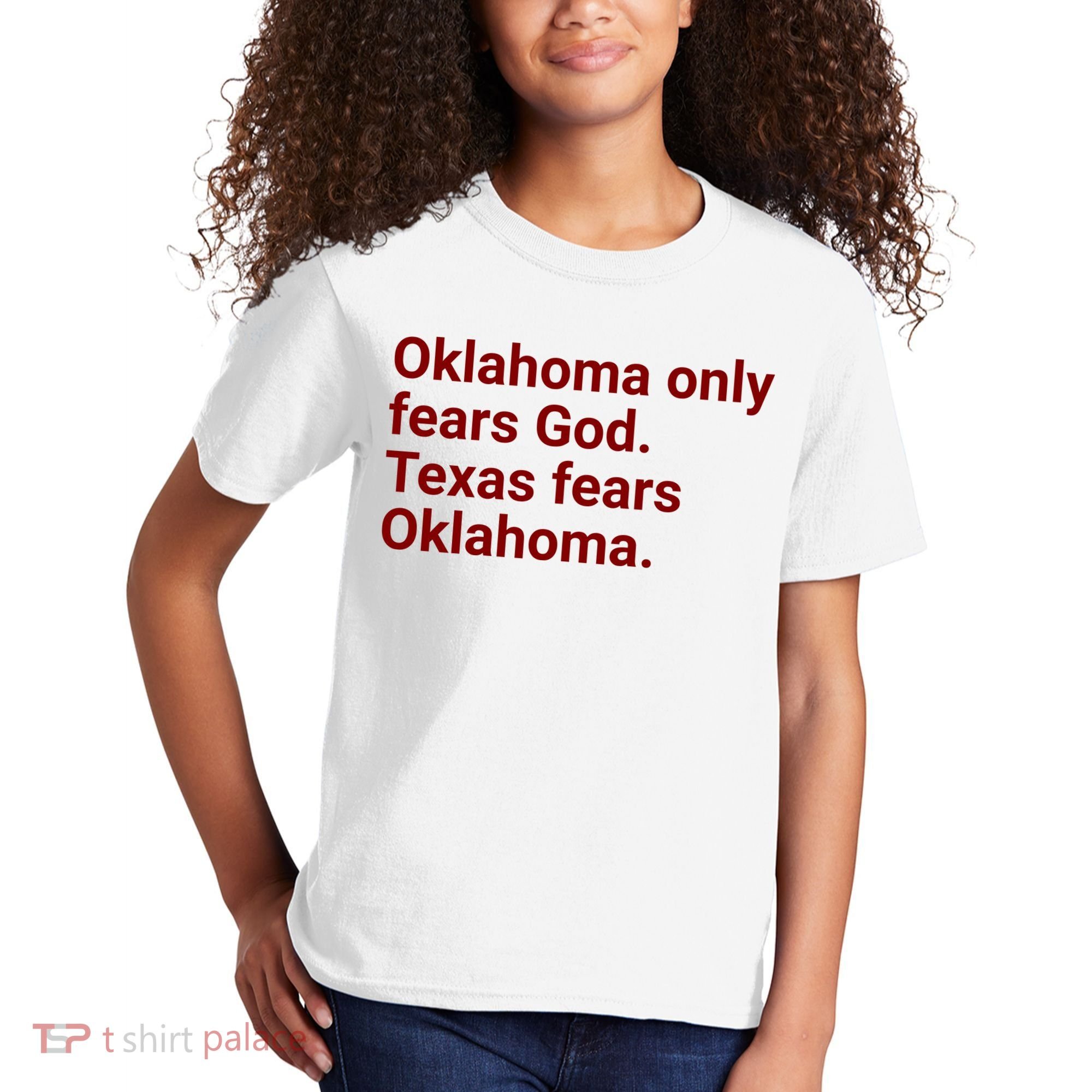 Oklahoma Only Fears God Texas Fears Oklahoma Kids T-Shirt