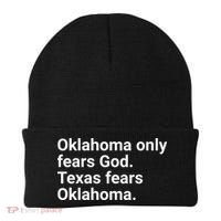 Oklahoma Only Fears God Texas Fears Oklahoma Beanie thumb 0