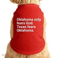 Oklahoma Only Fears God Texas Fears Oklahoma Doggie Tank thumb 0