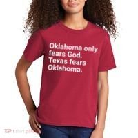 Oklahoma Only Fears God Texas Fears Oklahoma Kids T-Shirt thumb 2