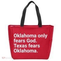 Oklahoma Only Fears God Texas Fears Oklahoma Tote Bag thumb 0