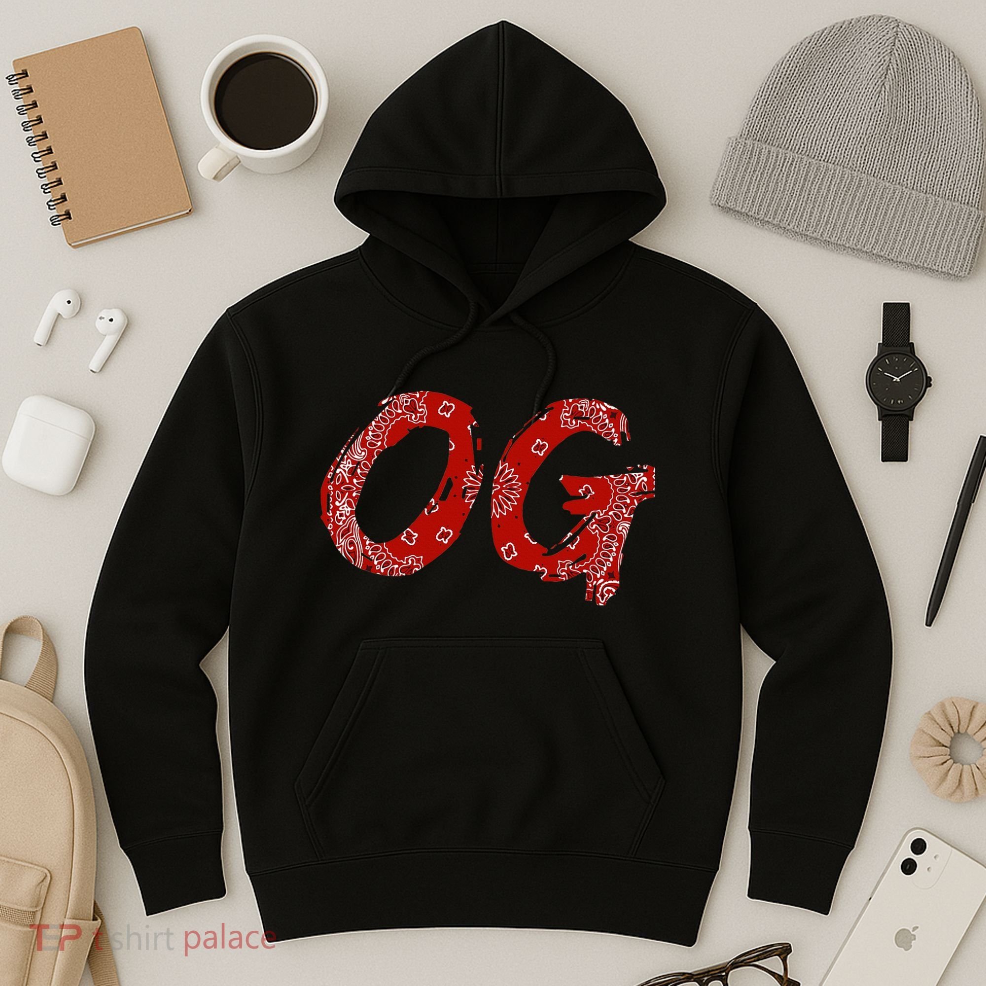 Og Original Gangster Compton Red Bandana Hoodie