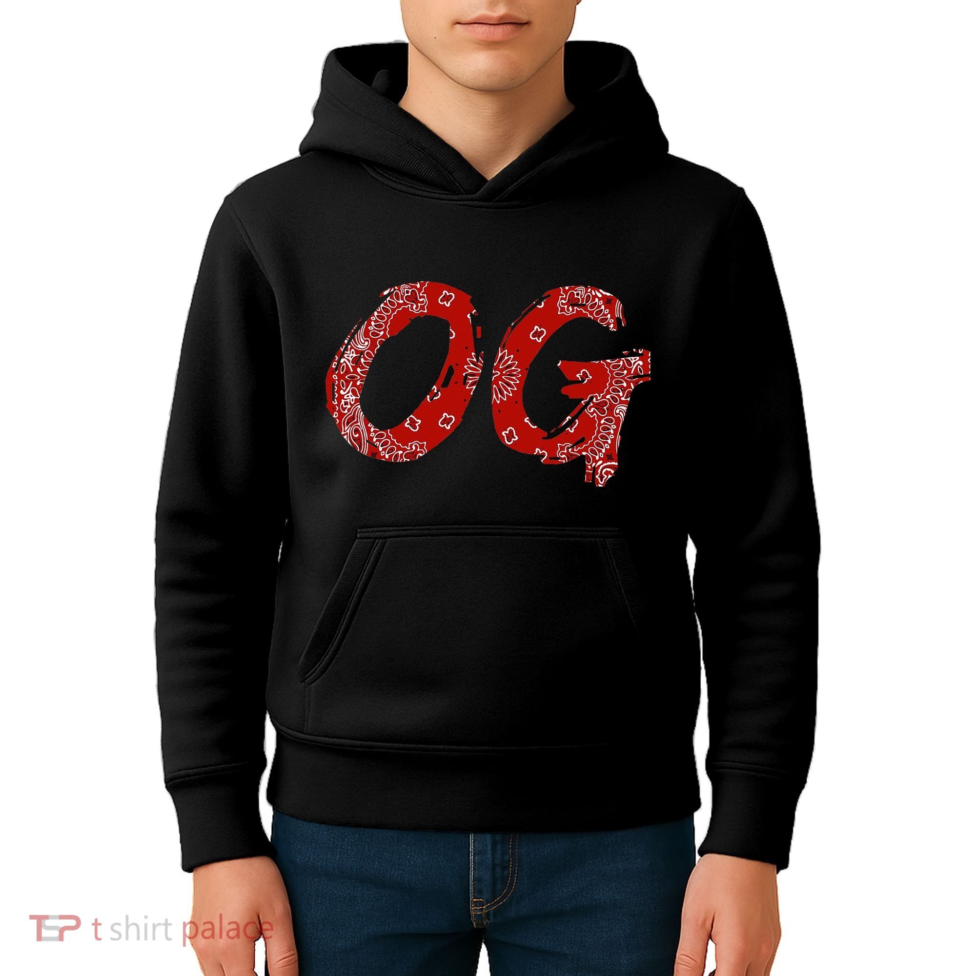 Og Original Gangster Compton Red Bandana Kids Hoodie