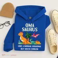 Omasaurus Oma Grandma Saurus Dinosaur Matching Cool Gift Hoodie thumb 4