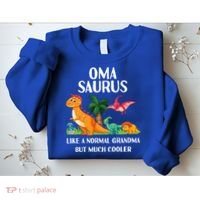 Omasaurus Oma Grandma Saurus Dinosaur Matching Cool Gift Sweatshirt thumb 2