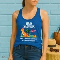 Omasaurus Oma Grandma Saurus Dinosaur Matching Cool Gift Women's Tank Top thumb 2