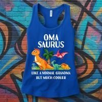 Omasaurus Oma Grandma Saurus Dinosaur Matching Cool Gift Women's Tank Top thumb 3