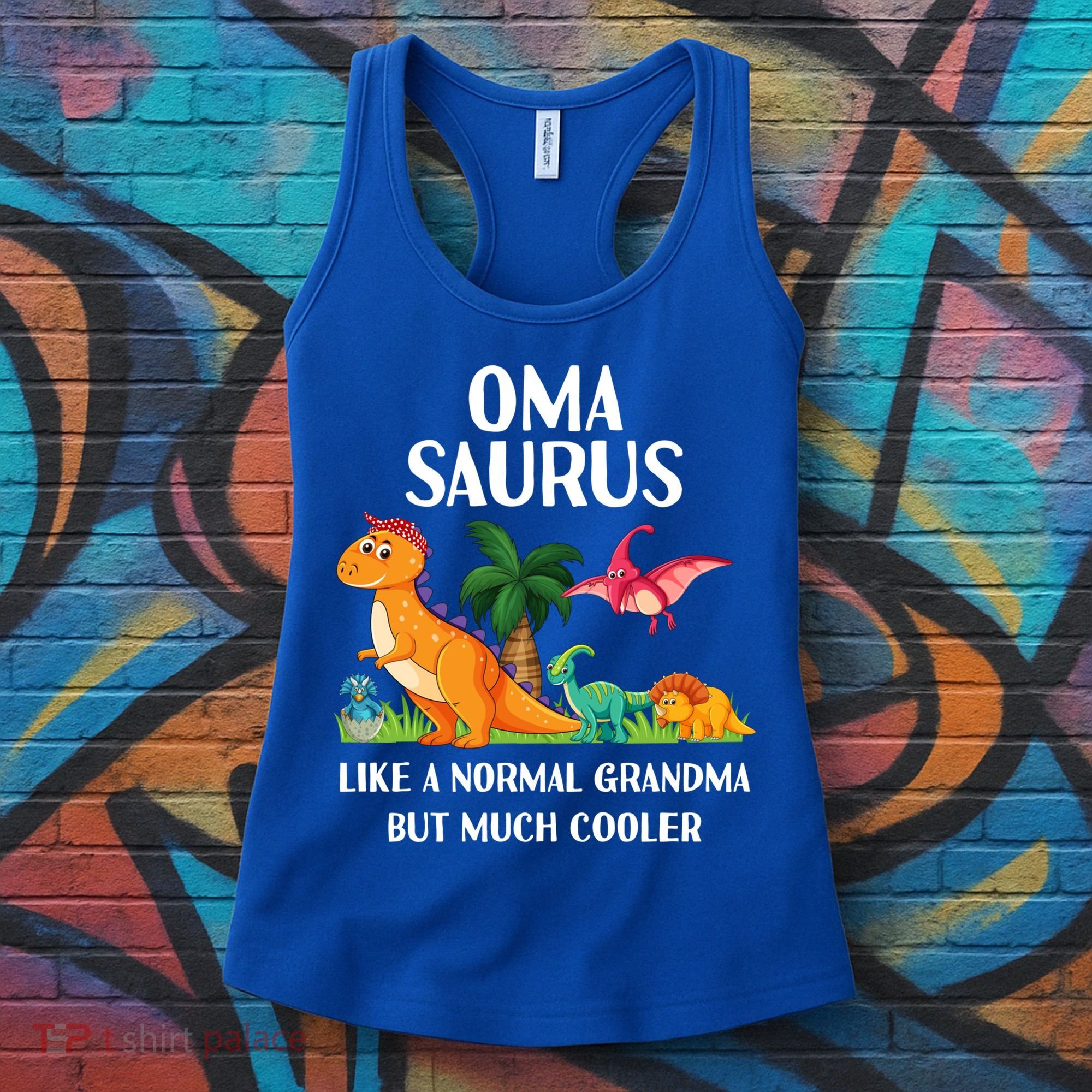 Omasaurus Oma Grandma Saurus Dinosaur Matching Cool Gift Women's Tank Top