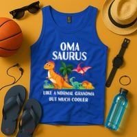 Omasaurus Oma Grandma Saurus Dinosaur Matching Cool Gift Tank Top thumb 4