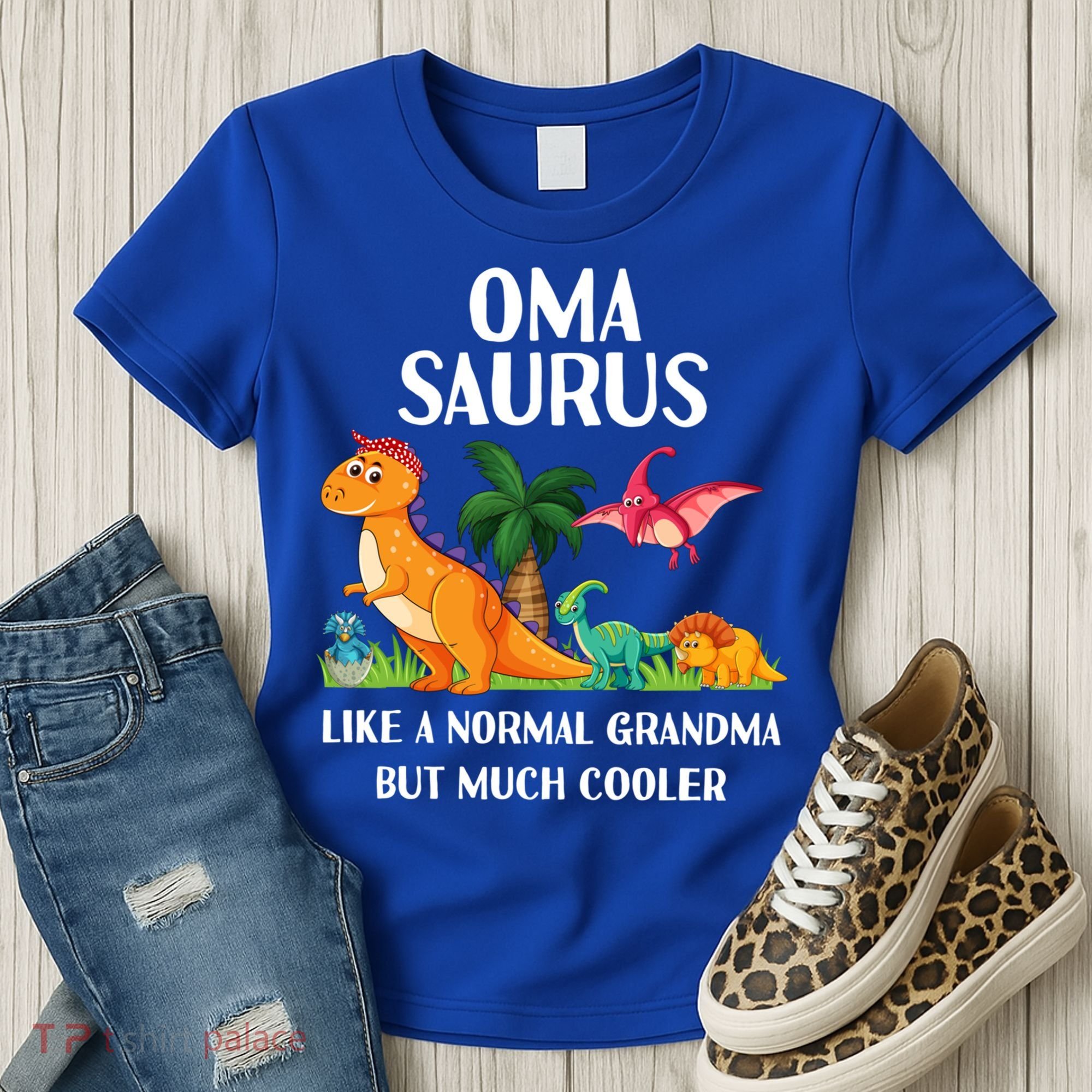 Omasaurus Oma Grandma Saurus Dinosaur Matching Cool Gift Women's T-Shirt