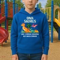 Omasaurus Oma Grandma Saurus Dinosaur Matching Cool Gift Kids Hoodie thumb 2