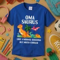 Omasaurus Oma Grandma Saurus Dinosaur Matching Cool Gift Kids T-Shirt thumb 3