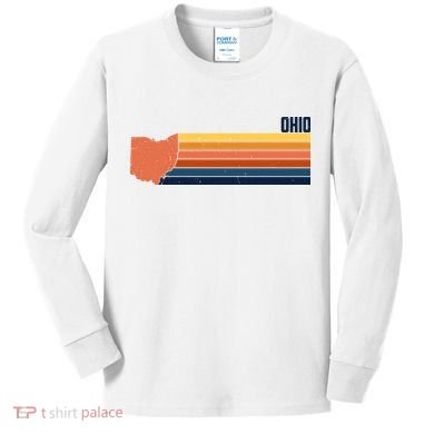 Retro Vintage Ohio Kids Long Sleeve Shirt
