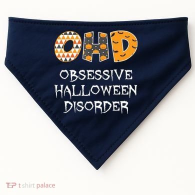 O.H.D. Obsessive Halloween Disorder Halloween USA-Made Doggie Bandana
