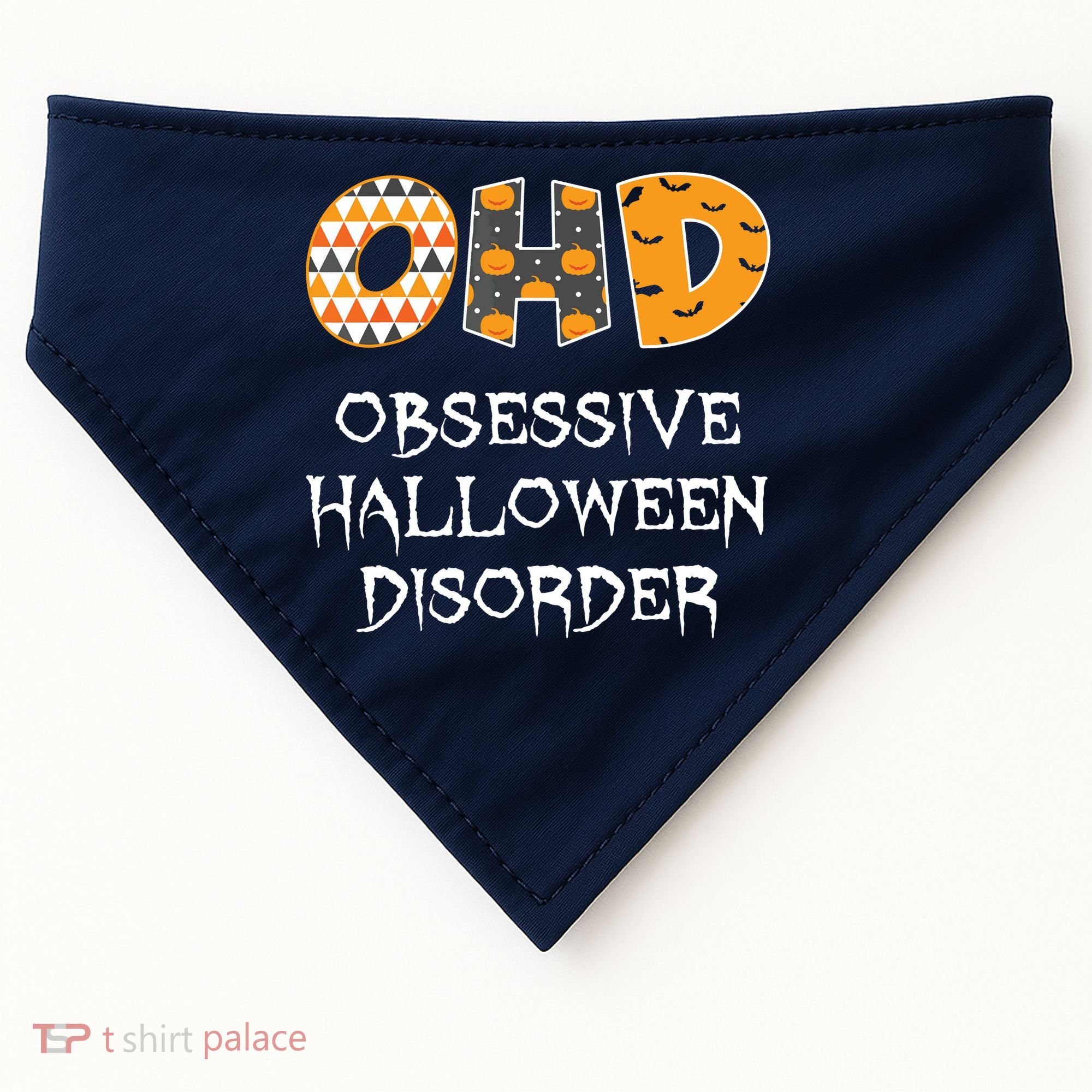 O.H.D. Obsessive Halloween Disorder Halloween USA-Made Doggie Bandana