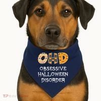 O.H.D. Obsessive Halloween Disorder Halloween USA-Made Doggie Bandana thumb 1