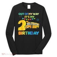 Out Of My Way It's My 2nd Birthday School Bus Theme Party Long Sleeve Shirt thumb 0