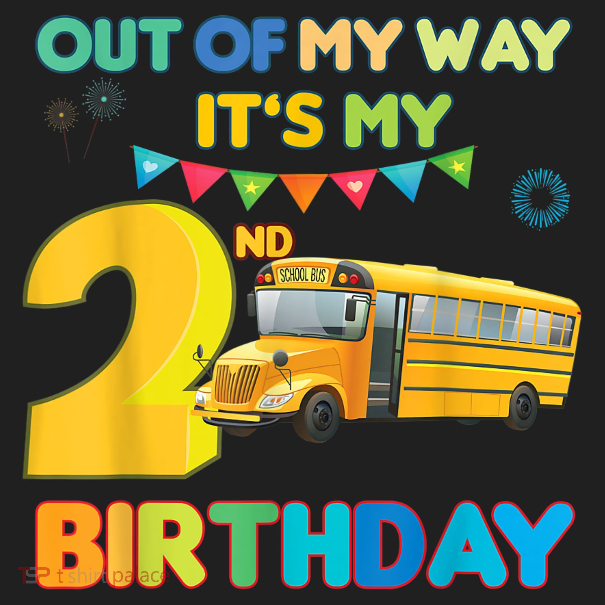Out Of My Way It's My 2nd Birthday School Bus Theme Party Beanie
