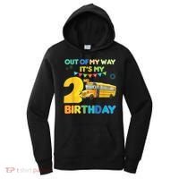 Out Of My Way It's My 2nd Birthday School Bus Theme Party Women's Hoodie thumb 0