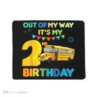 Out Of My Way It's My 2nd Birthday School Bus Theme Party Mousepad thumb 0