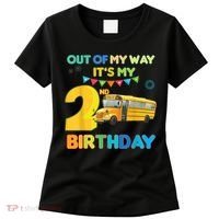 Out Of My Way It's My 2nd Birthday School Bus Theme Party Women's T-Shirt thumb 0