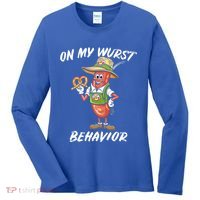 Oktoberfest On My Wurst Behavior Women's Long Sleeve Shirt thumb 0