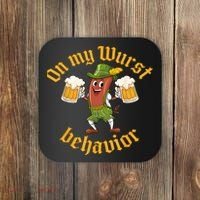Oktoberfest On My Wurst Behavior Funny German Coaster thumb 0