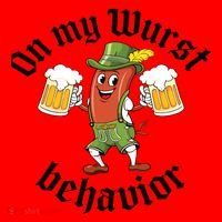 Oktoberfest On My Wurst Behavior Funny German Santa Hat thumb 1