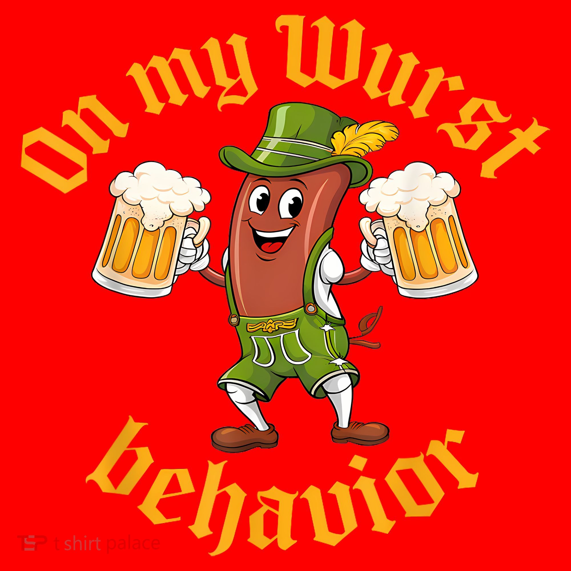 Oktoberfest On My Wurst Behavior Funny German Santa Hat