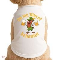 Oktoberfest On My Wurst Behavior Funny German Doggie Tank thumb 0