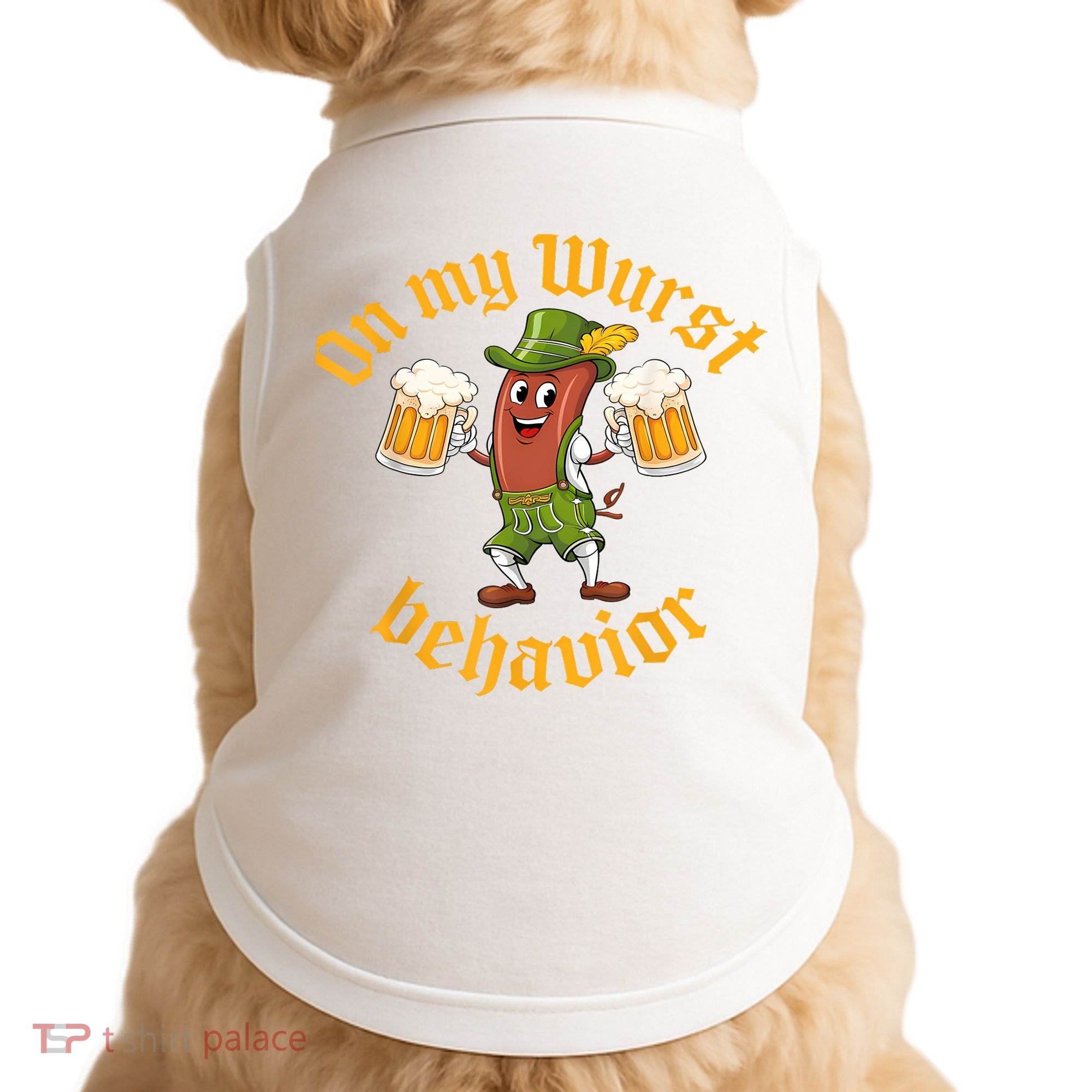 Oktoberfest On My Wurst Behavior Funny German Doggie Tank