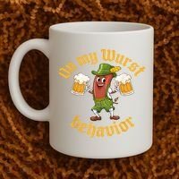 Oktoberfest On My Wurst Behavior Funny German Coffee Mug thumb 2
