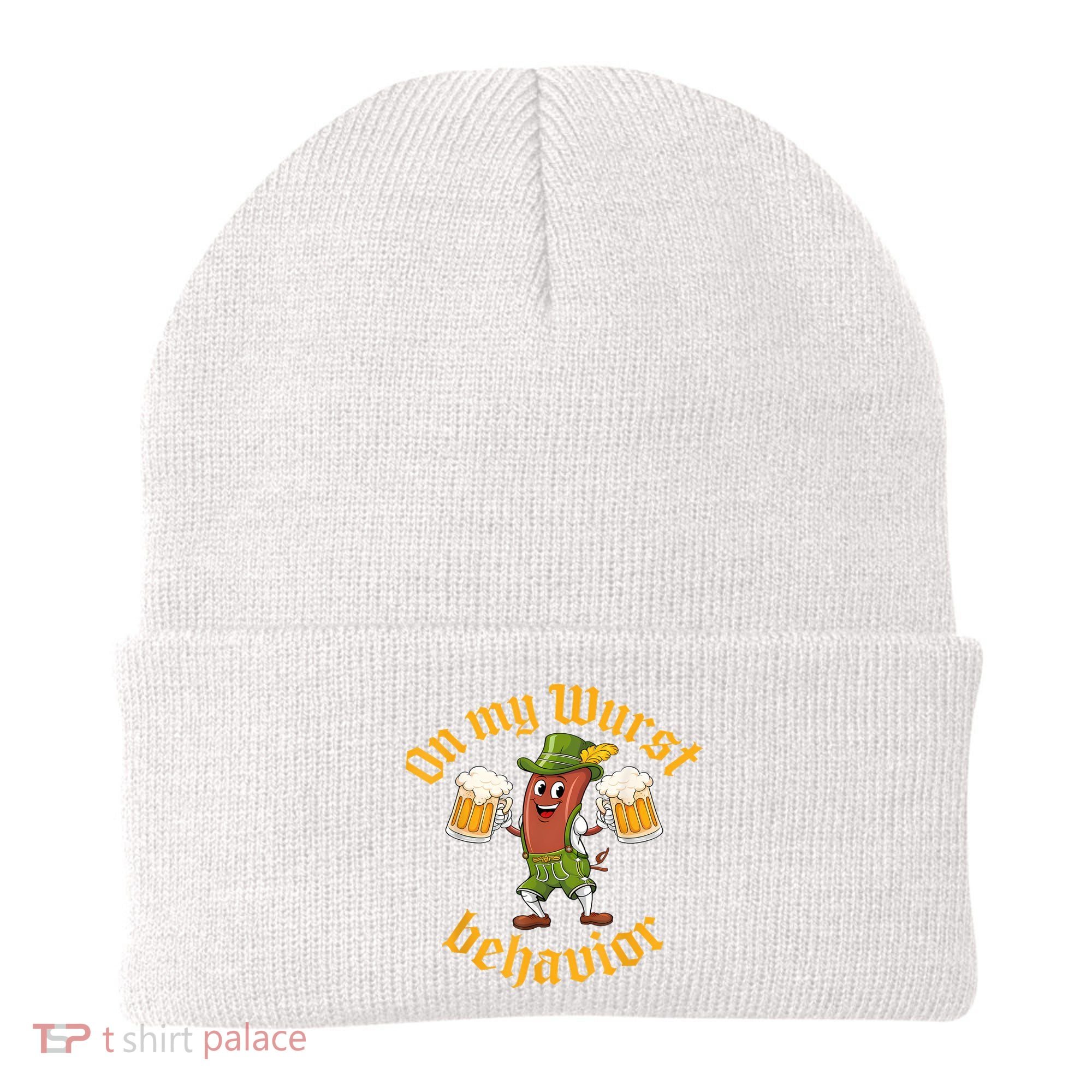 Oktoberfest On My Wurst Behavior Funny German Beanie