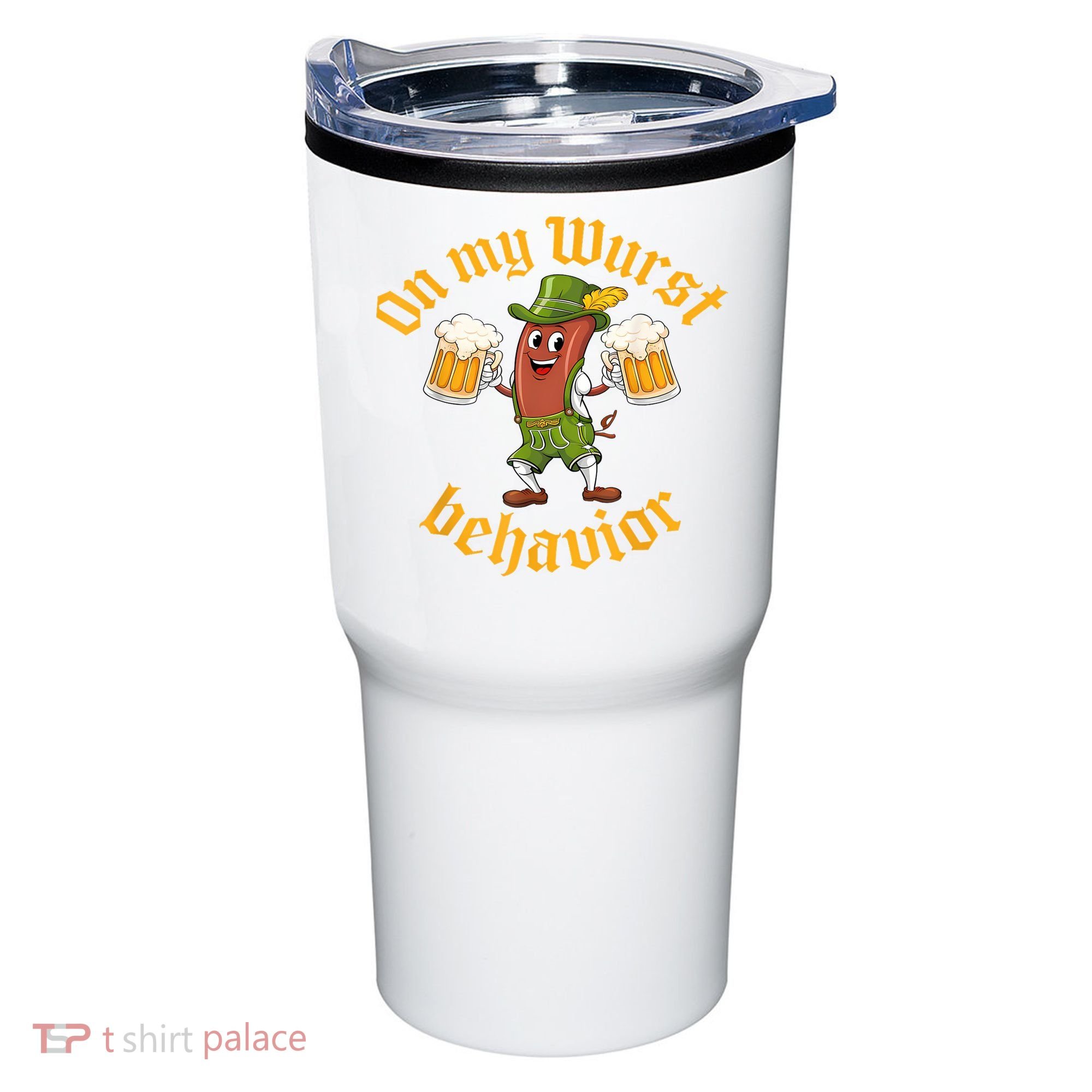 Oktoberfest On My Wurst Behavior Funny German Tumbler