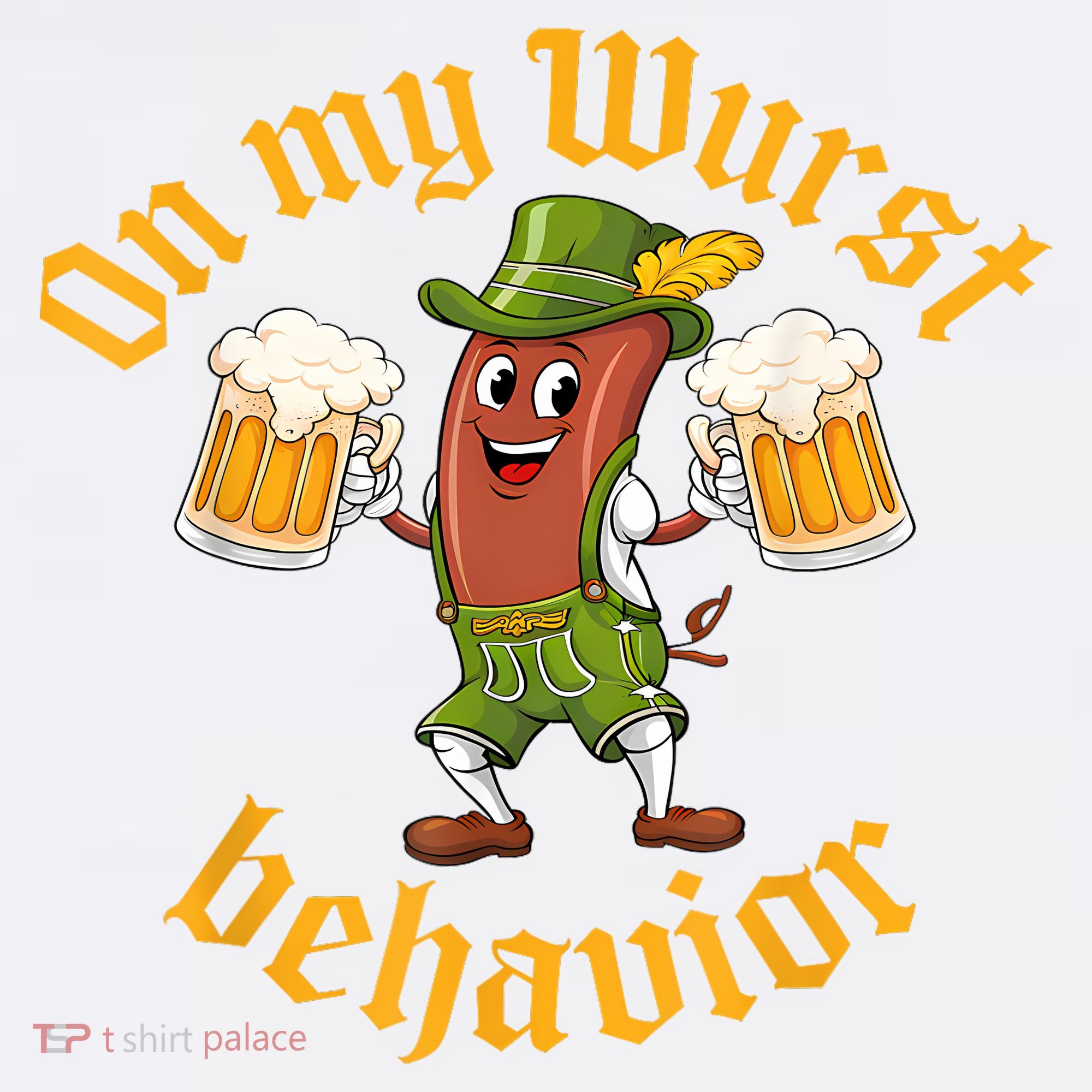 Oktoberfest On My Wurst Behavior Funny German Mousepad