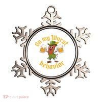 Oktoberfest On My Wurst Behavior Funny German Ornament thumb 0