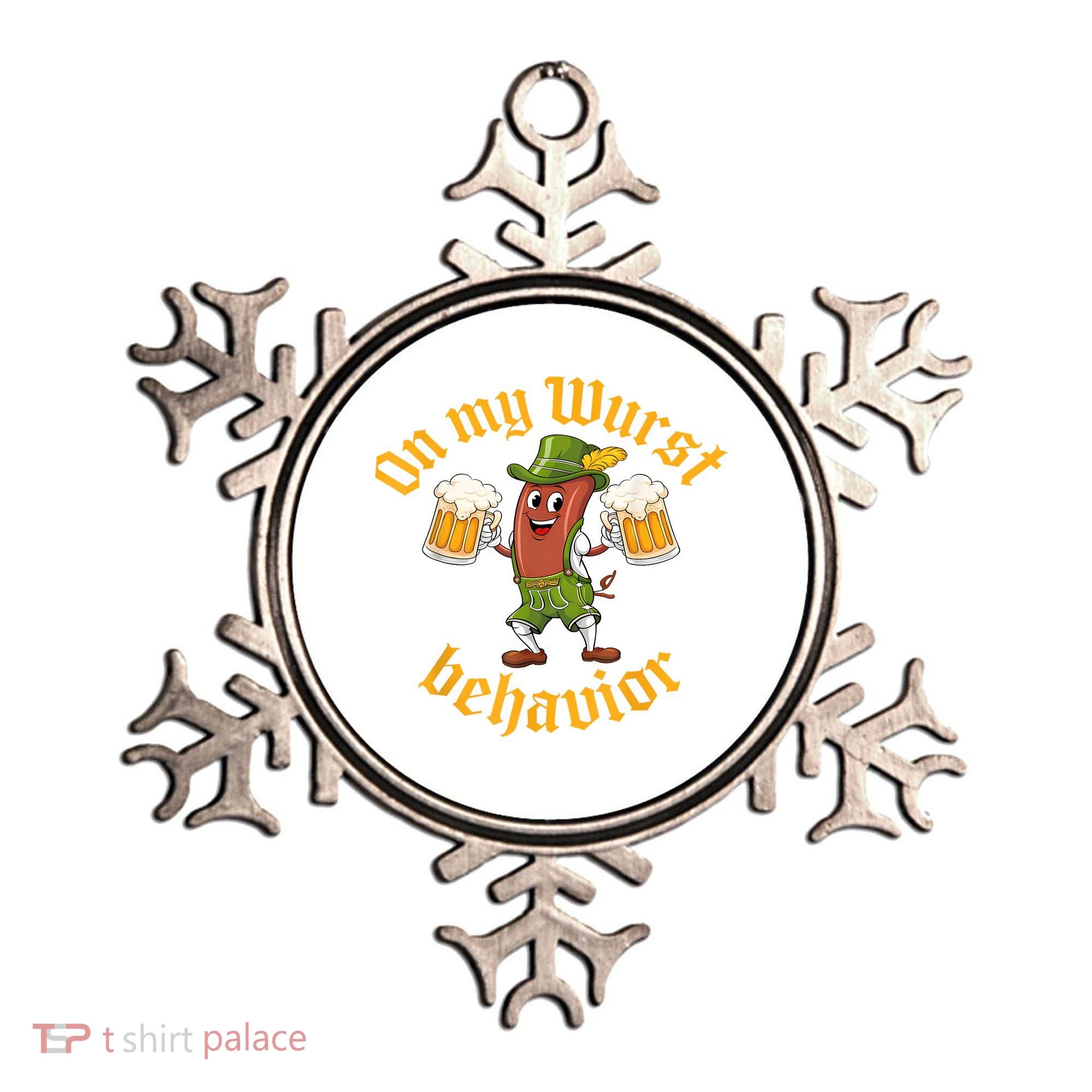 Oktoberfest On My Wurst Behavior Funny German Ornament