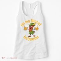 Oktoberfest On My Wurst Behavior Funny German Women's Tank Top thumb 0