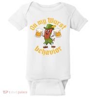 Oktoberfest On My Wurst Behavior Funny German Baby Bodysuit thumb 0