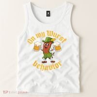 Oktoberfest On My Wurst Behavior Funny German Tank Top thumb 2