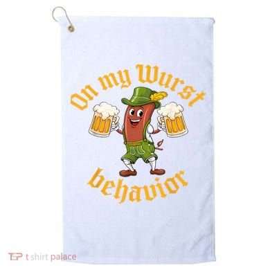 Oktoberfest On My Wurst Behavior Funny German Golf Towel