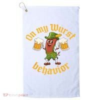 Oktoberfest On My Wurst Behavior Funny German Golf Towel thumb 0