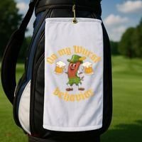 Oktoberfest On My Wurst Behavior Funny German Golf Towel thumb 2